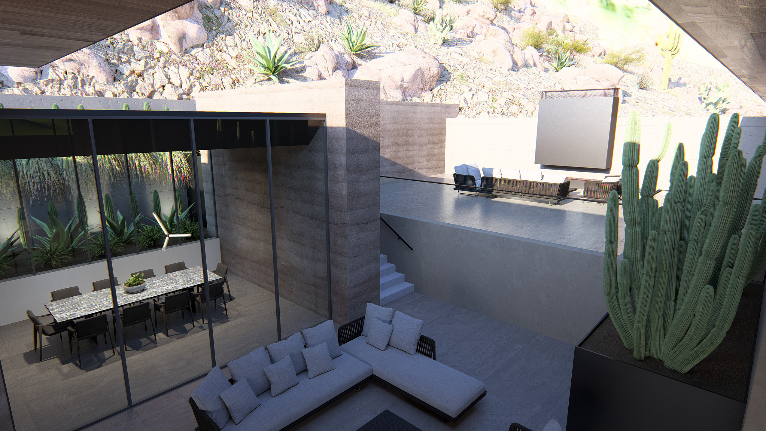 Pario Enclave 3 - an underground outdoor and indoor living set.