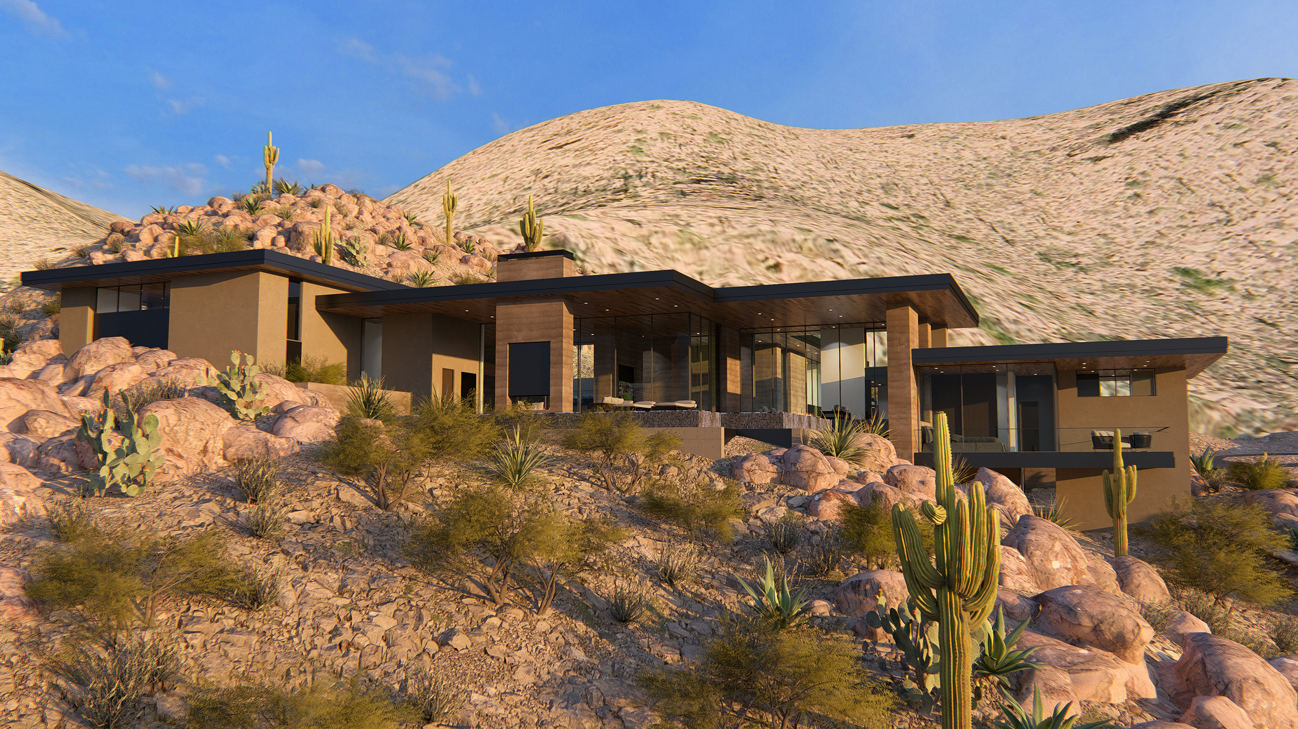 Pario Enclave 7 Modern house in a mountain desert setting.