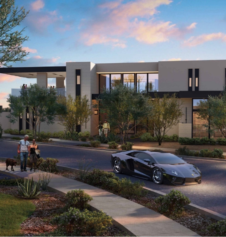 Haven - A modern two storey model house with a luxury car outside